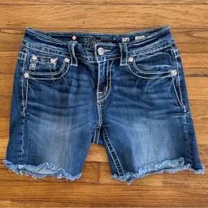 Miss Me Sz28 denim mid rise shorts cut off #y2k